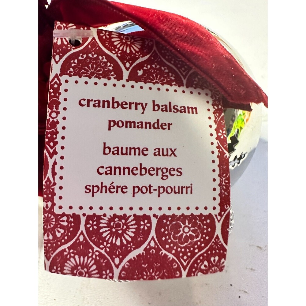 Set 2 Pier 1 Potpourri Silver Bell Pomander Cranberry Balsam Ornament Christmas